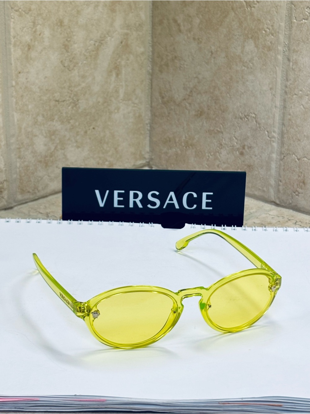 New Versace MOD4352 5272/85 Yellow Transparent Sunglasses.